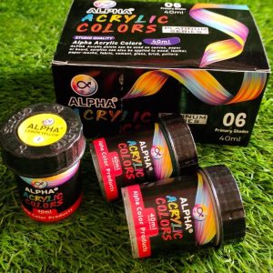 6 Pack 40 ML Alpha Acrylic Color Basic Shades