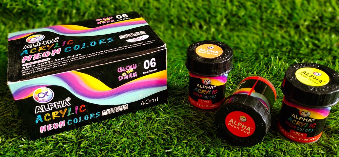 6 Pack 40 ML Alpha Acrylic Neon Colors - Image 2
