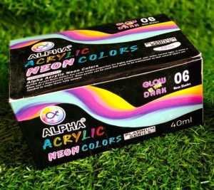 Alpha Acrylic Neon Paints 40ml (Pack of 6)