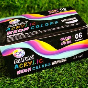 6 Pack 40 ML Alpha Acrylic Neon Colors